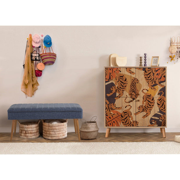 Asir Set de mobila hol din pal, 2 piese, Multilux Tigris 1048 Multicolor / Bleumarin