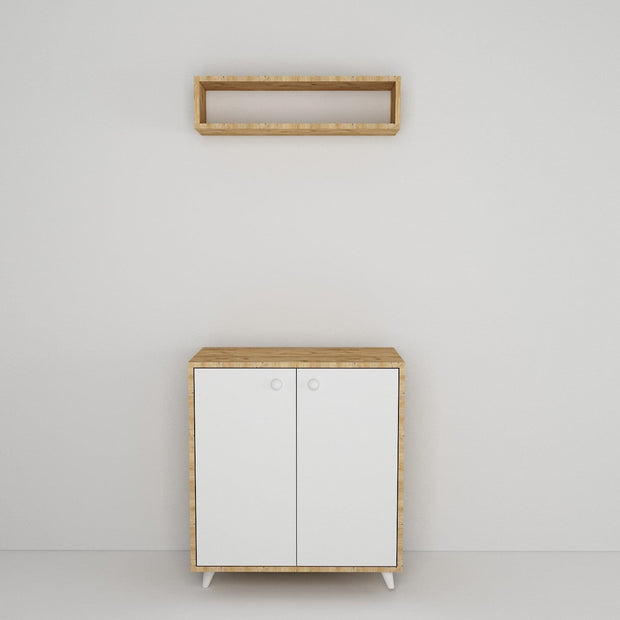 Asir Set de mobila hol din pal, 2 piese, Nisa L1186 Stejar / Alb