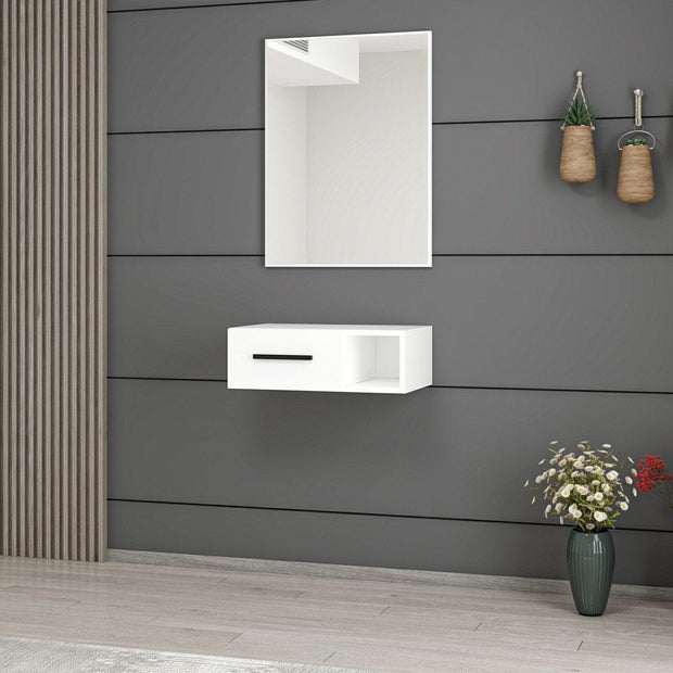 Asir Set de mobila hol din pal, 2 piese, Noah 7193 Alb