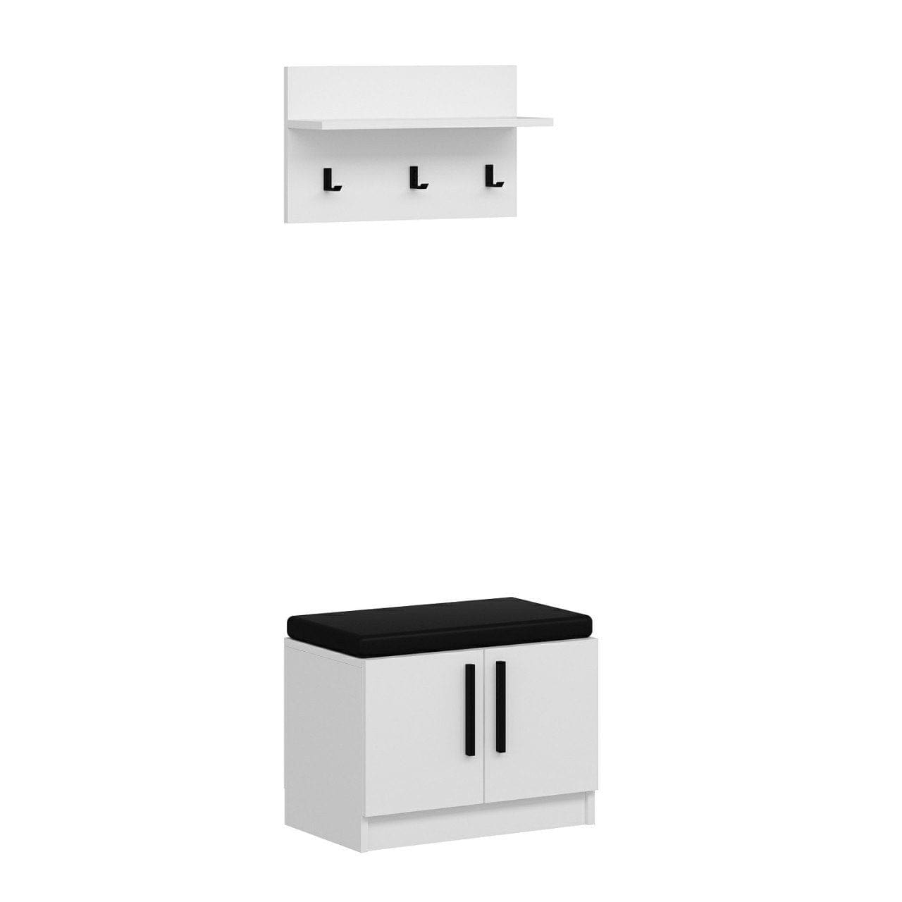 Set de mobila hol din pal, 2 piese, Noah 7291 Alb (3)