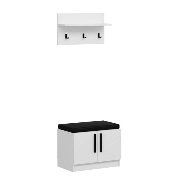 Set de mobila hol din pal, 2 piese, Noah 7291 Alb (3)