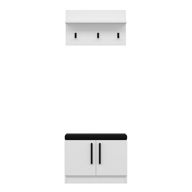 Asir Set de mobila hol din pal, 2 piese, Noah 7291 Alb