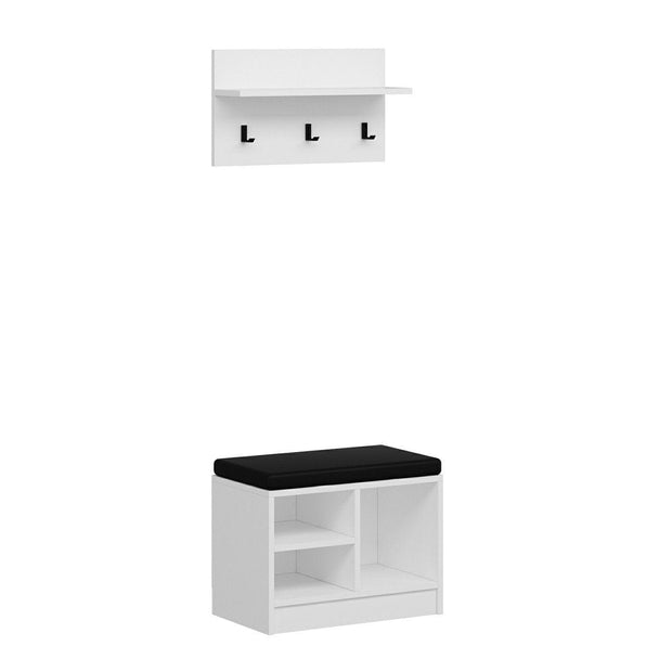 Set de mobila hol din pal, 2 piese, Noah 7291 Alb (5)