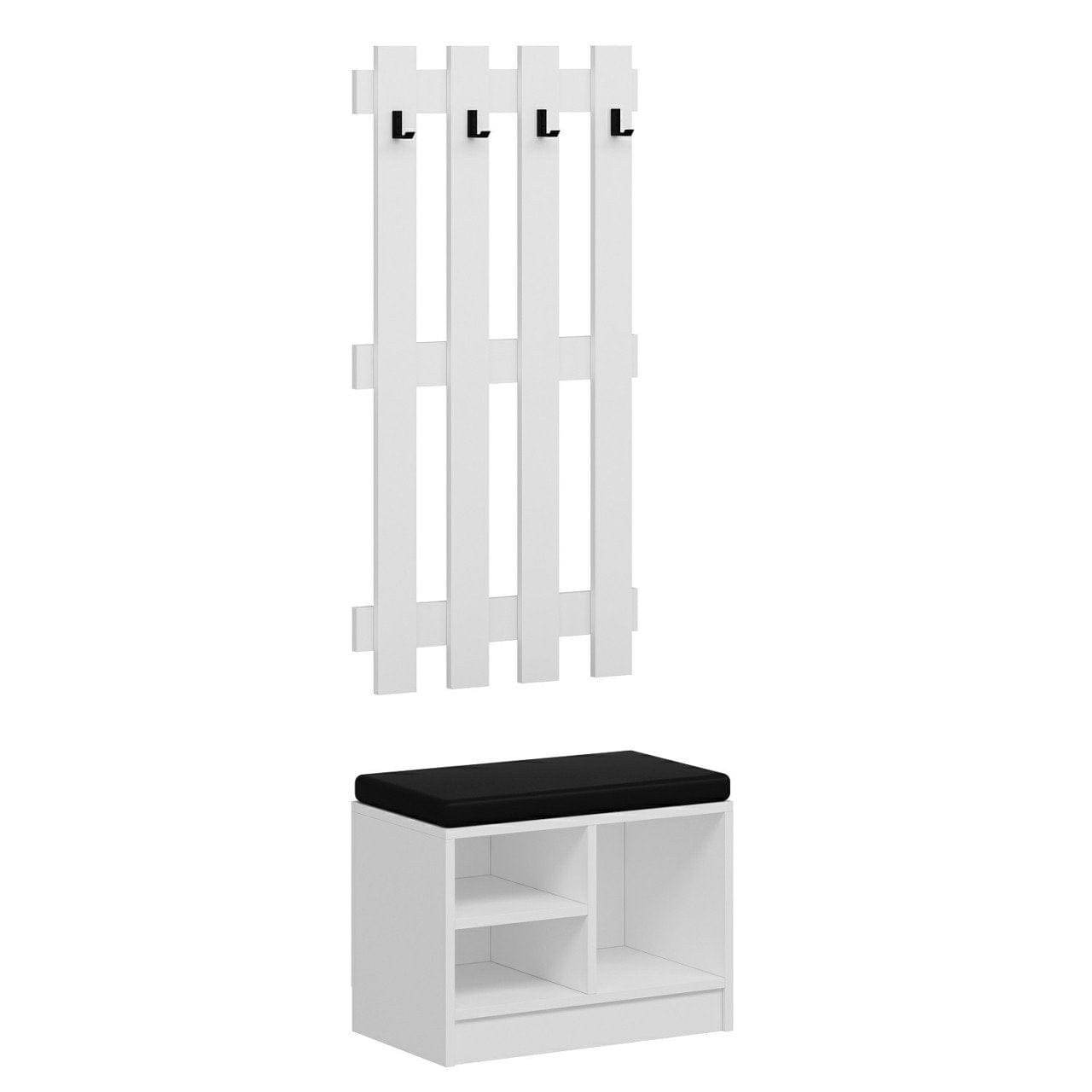 Asir Set de mobila hol din pal, 2 piese, Noah 7292 Alb