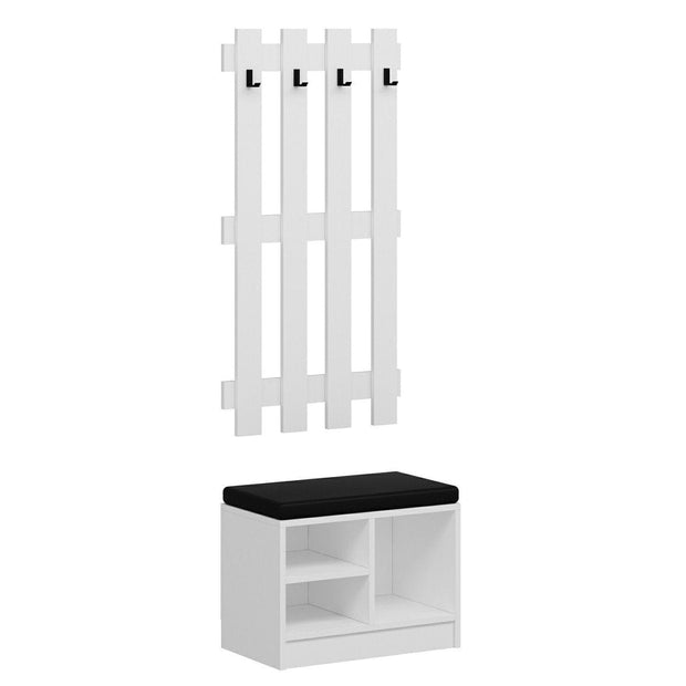 Asir Set de mobila hol din pal, 2 piese, Noah 7292 Alb