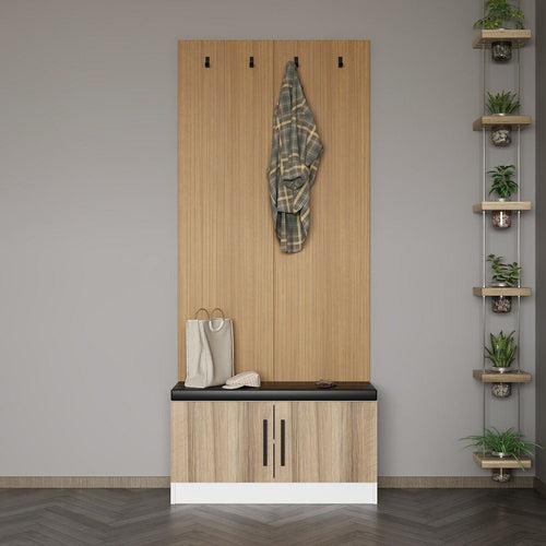 Asir Set de mobila hol din pal, 2 piese, Noah 8299 Nuc / Alb