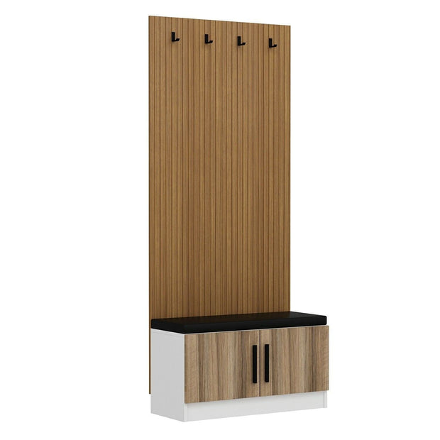 Asir Set de mobila hol din pal, 2 piese, Noah 8299 Nuc / Alb