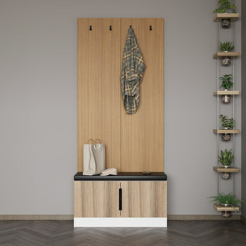 Asir Set de mobila hol din pal, 2 piese, Noah 8311 Nuc / Alb