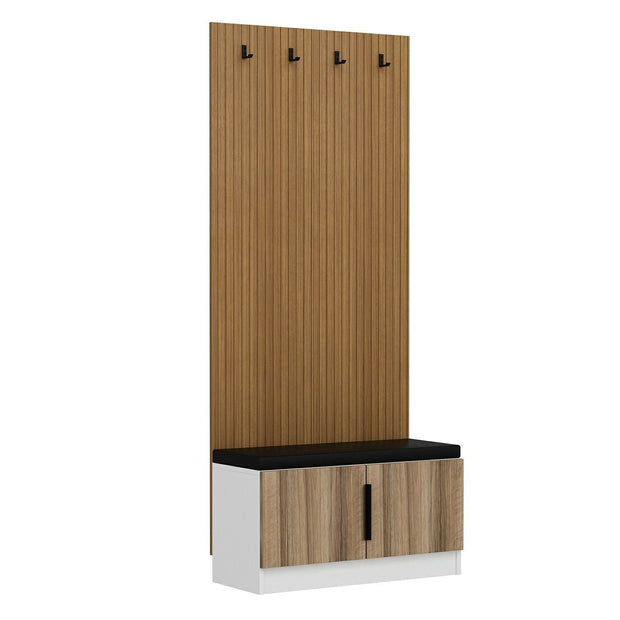 Asir Set de mobila hol din pal, 2 piese, Noah 8311 Nuc / Alb