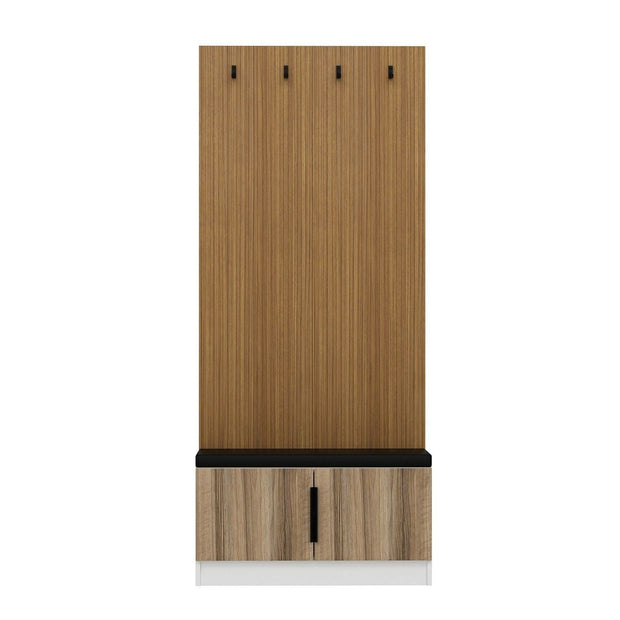 Asir Set de mobila hol din pal, 2 piese, Noah 8311 Nuc / Alb