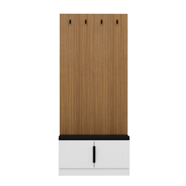 Asir Set de mobila hol din pal, 2 piese, Noah 8323 Alb / Nuc