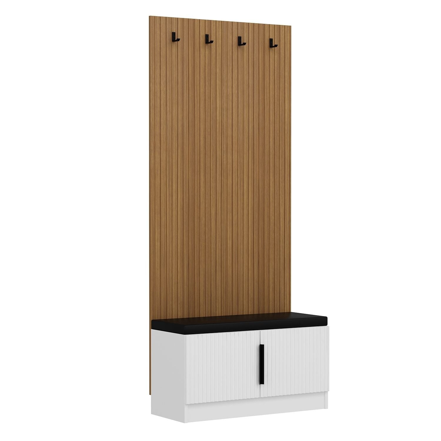 Asir Set de mobila hol din pal, 2 piese, Noah 8323 Alb / Nuc