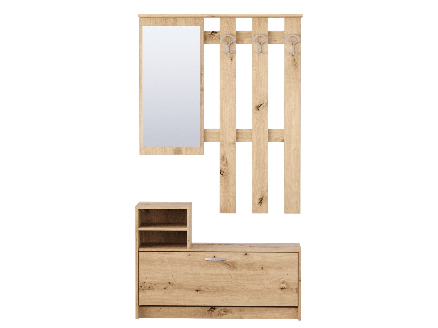 Vitorog Set de mobila hol din pal, 2 piese, Opal Stejar Artisan