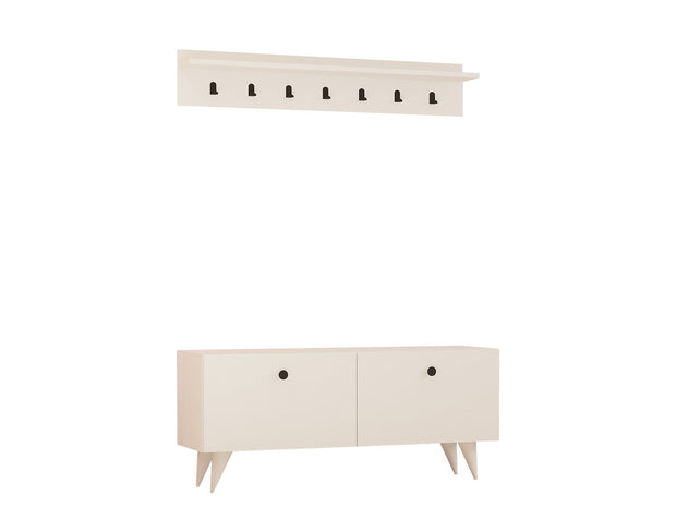 Set de mobila hol din pal, 2 piese, Rupa Alb (3)