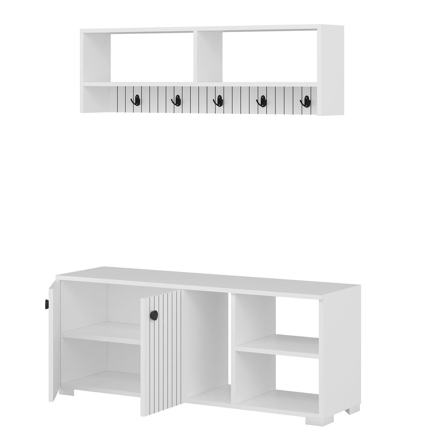 Asir Set de mobila hol din pal, 2 piese, Sarandon Alb