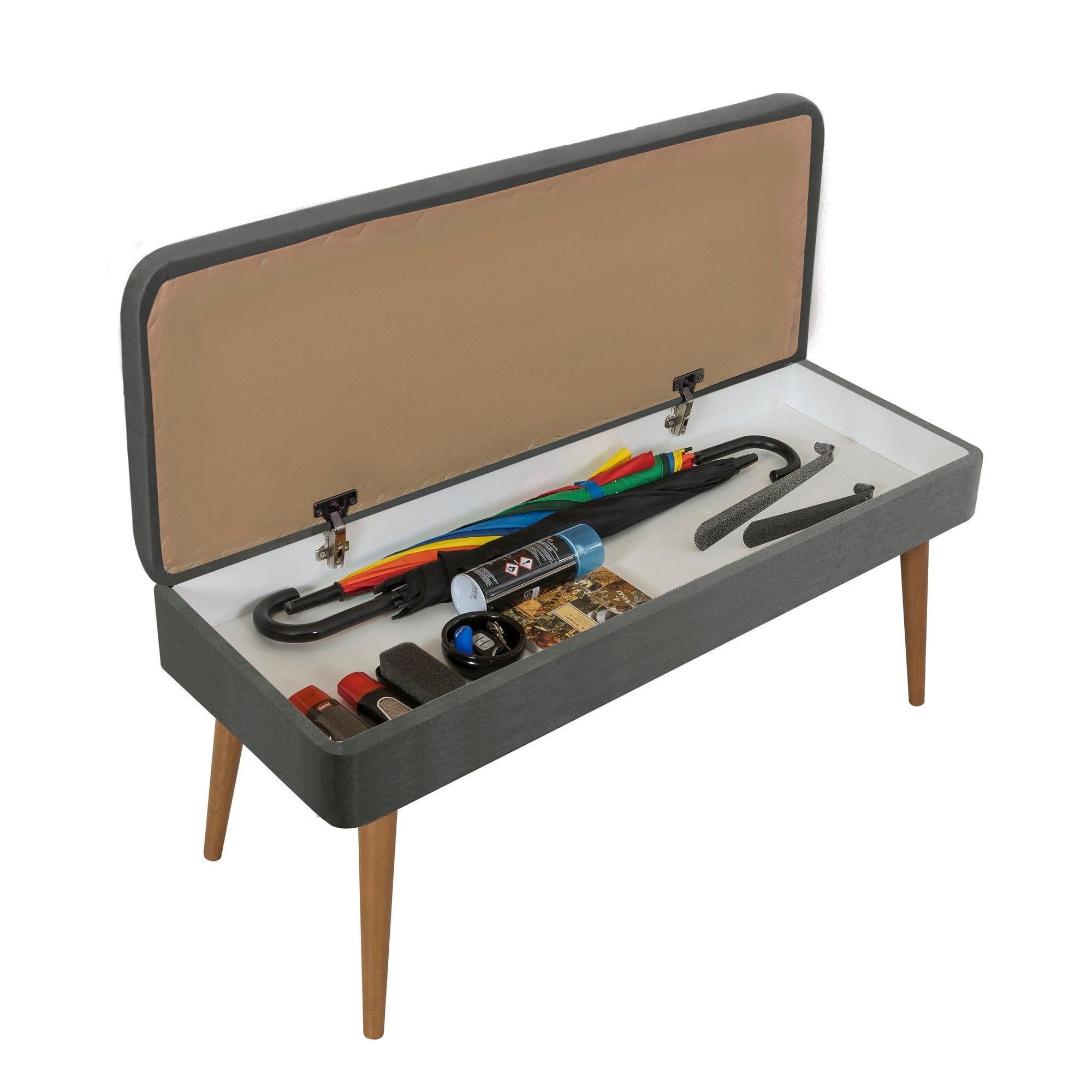 Set de mobila hol din pal, 2 piese, Vegas 200-1501 Alb / Gri (7)