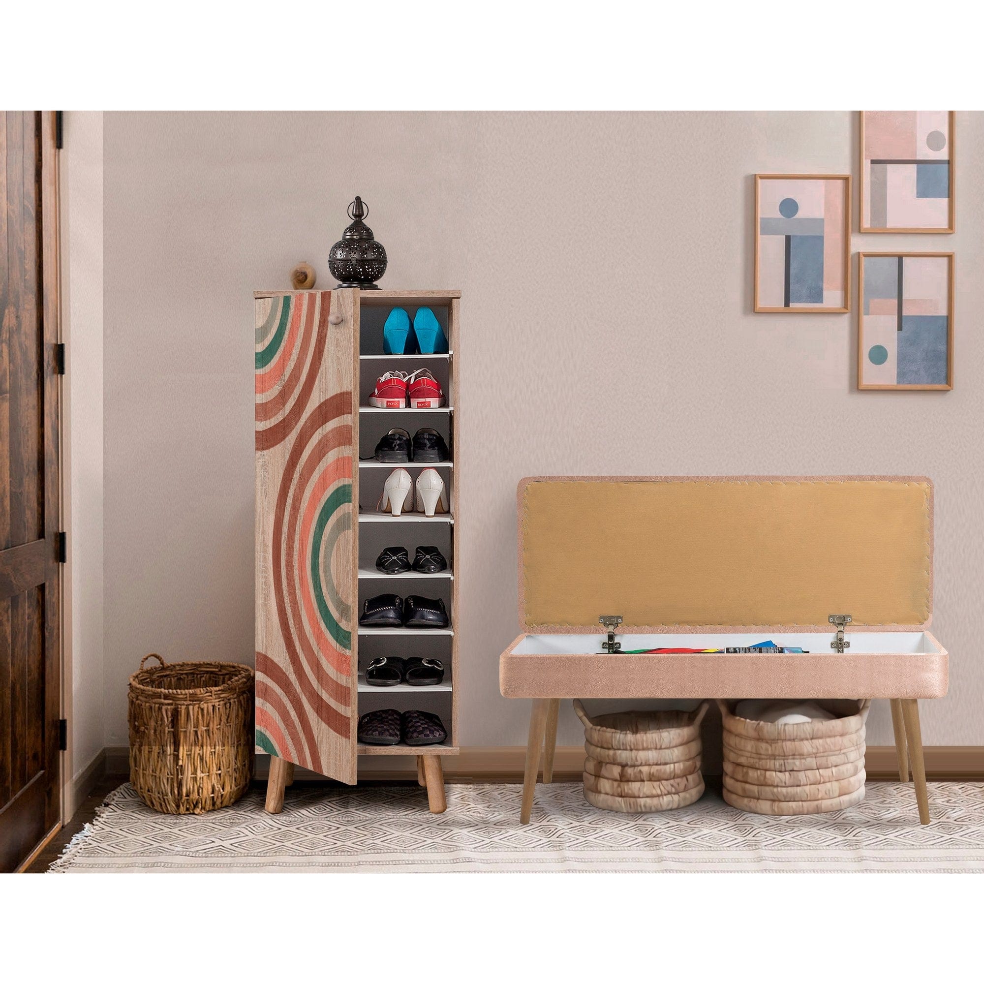 Asir Set de mobila hol din pal, 2 piese, Vegas 935-900 Multicolor / Cappuccino