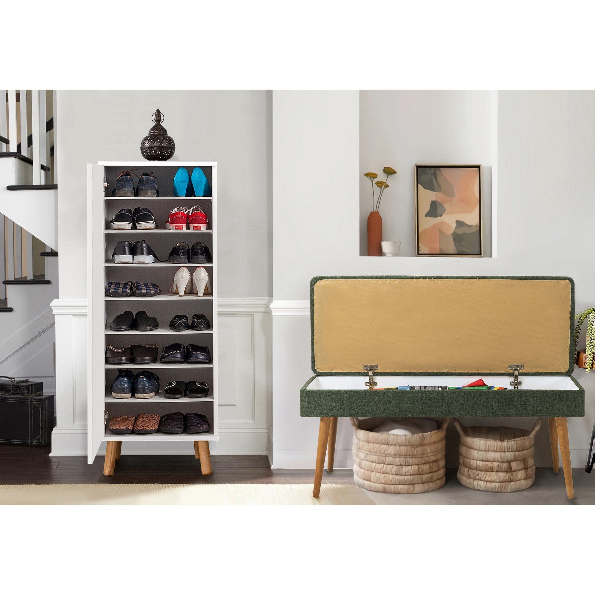 Asir Set de mobila hol din pal, 2 piese, Vegas 956-1070 Multicolor / Verde