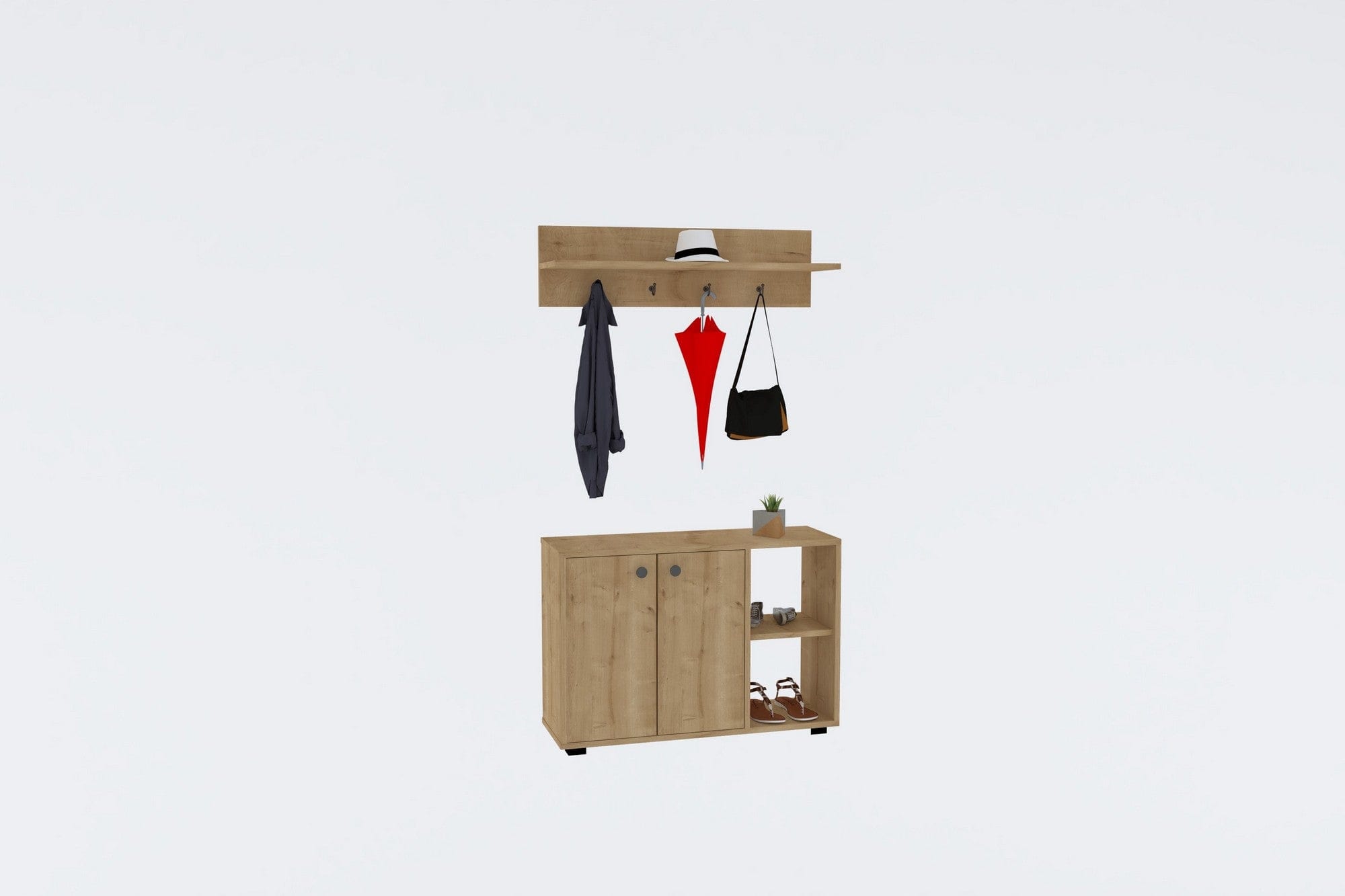 Asir Set de mobila hol din pal, 2 piese, Venom Stejar Sapphire