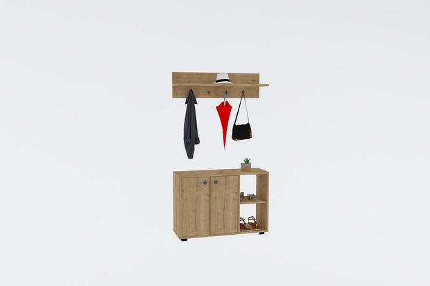 Asir Set de mobila hol din pal, 2 piese, Venom Stejar Sapphire