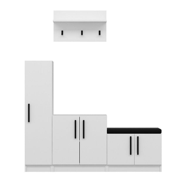 Set de mobila hol din pal, 4 piese, Noah 7302 Alb (4)