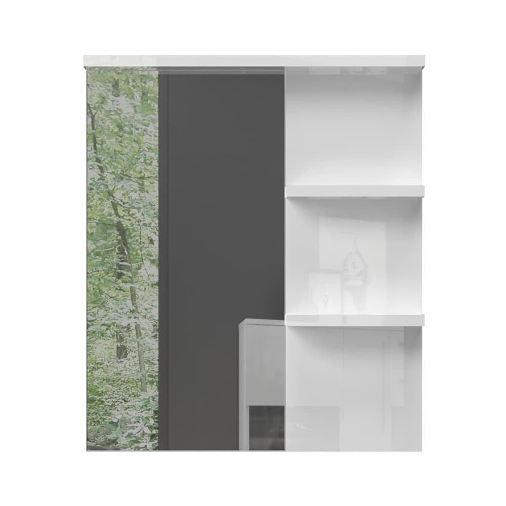 Set de mobila hol din pal, 5 piese, Piano I Alb (1)