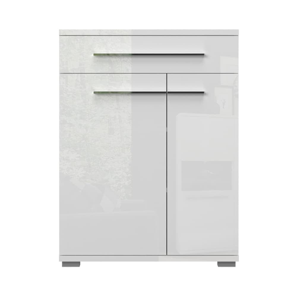 Set de mobila hol din pal, 5 piese, Piano I Alb (2)