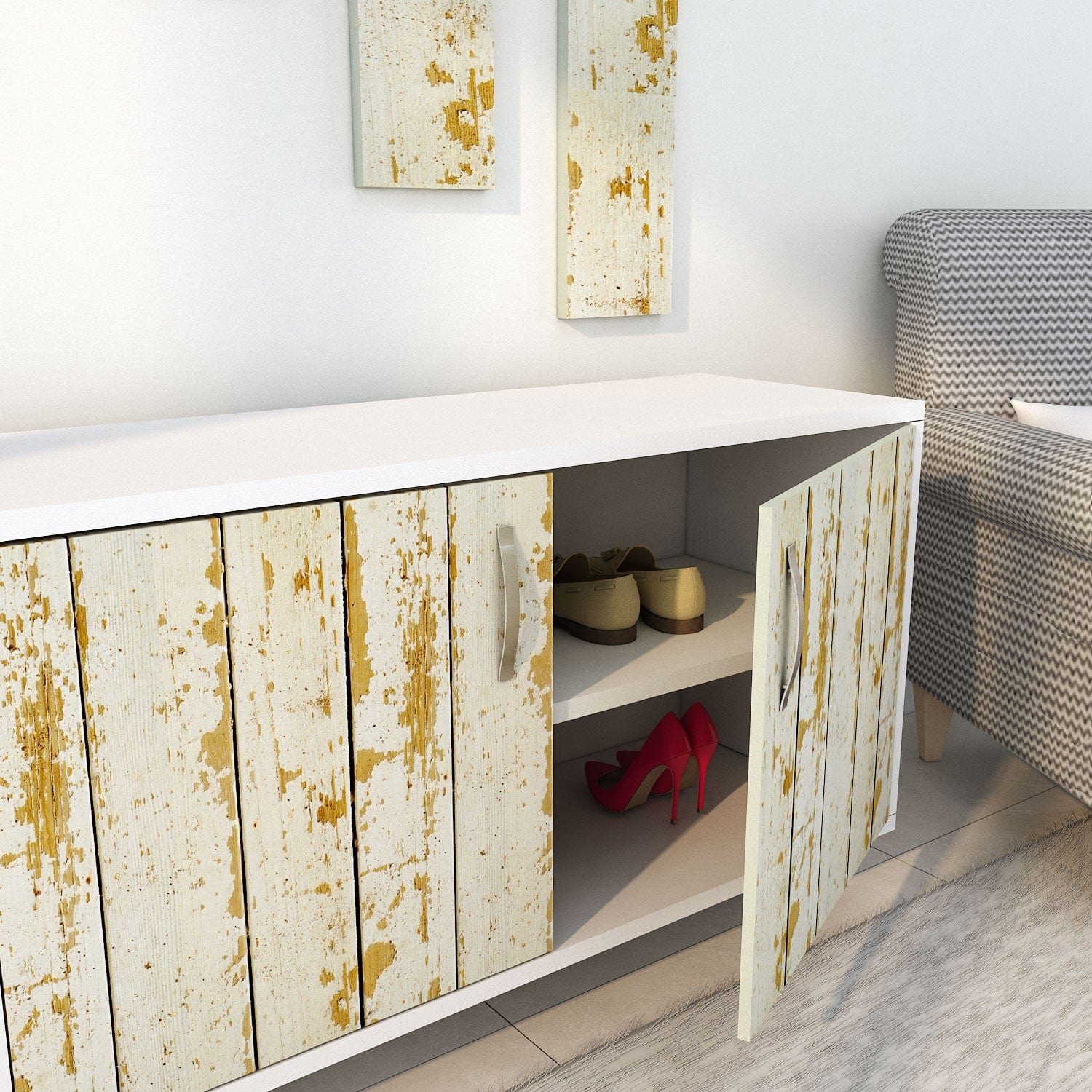 Asir Set de mobila hol din pal, 5 piese, Tasarim L1314 Multicolor