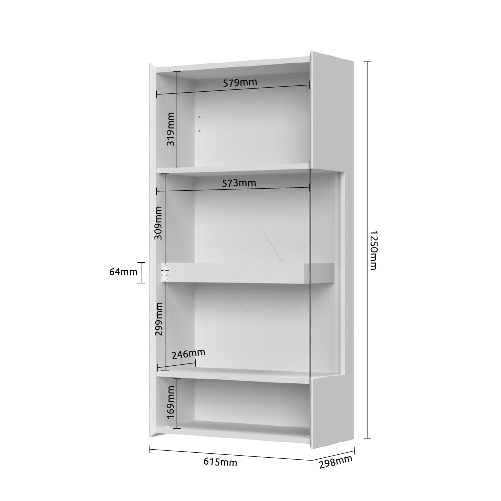 Set de mobila living din pal si MDF, cu LED inclus, 6 piese Sky Crem / Stejar Tobacco (8)