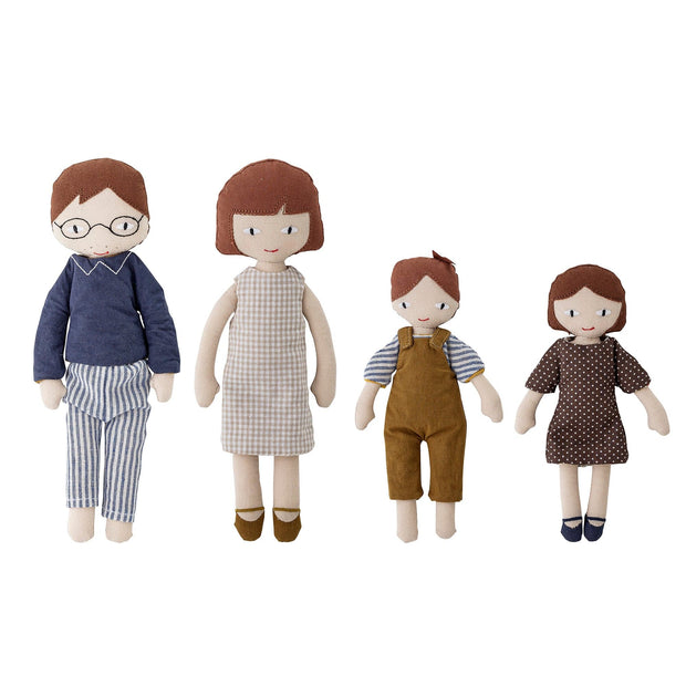 Bloomingville Set dolls din bumbac si poliester, pentru copii, Webster Maro, L9xl4xH23 cm, 4 piese
