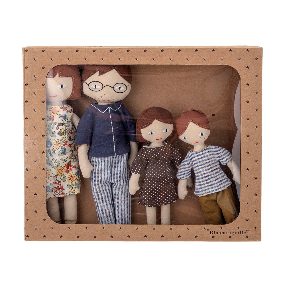 Bloomingville Set dolls din bumbac si poliester, pentru copii, Webster Maro, L9xl4xH23 cm, 4 piese