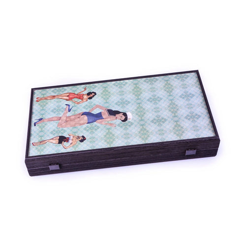 Manopoulos Set Joc Table din MDF, Pin up Girls Negru / Multicolor, 48 x 26 cm