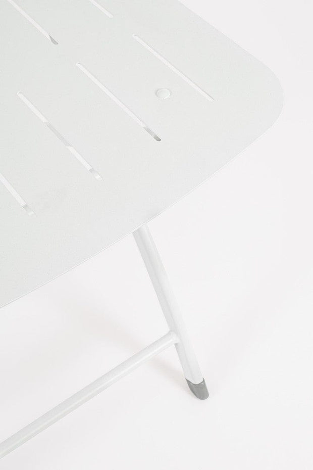 Set masa + 2 scaune pliabile pentru gradina / terasa, din metal, Yvonne Alb, L70xl70xH71 cm (8)