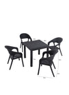 Set masa de gradina / terasa din polipropilena + 4 scaune de gradina, Garden Antracit, L80xl80xH75 cm (2)