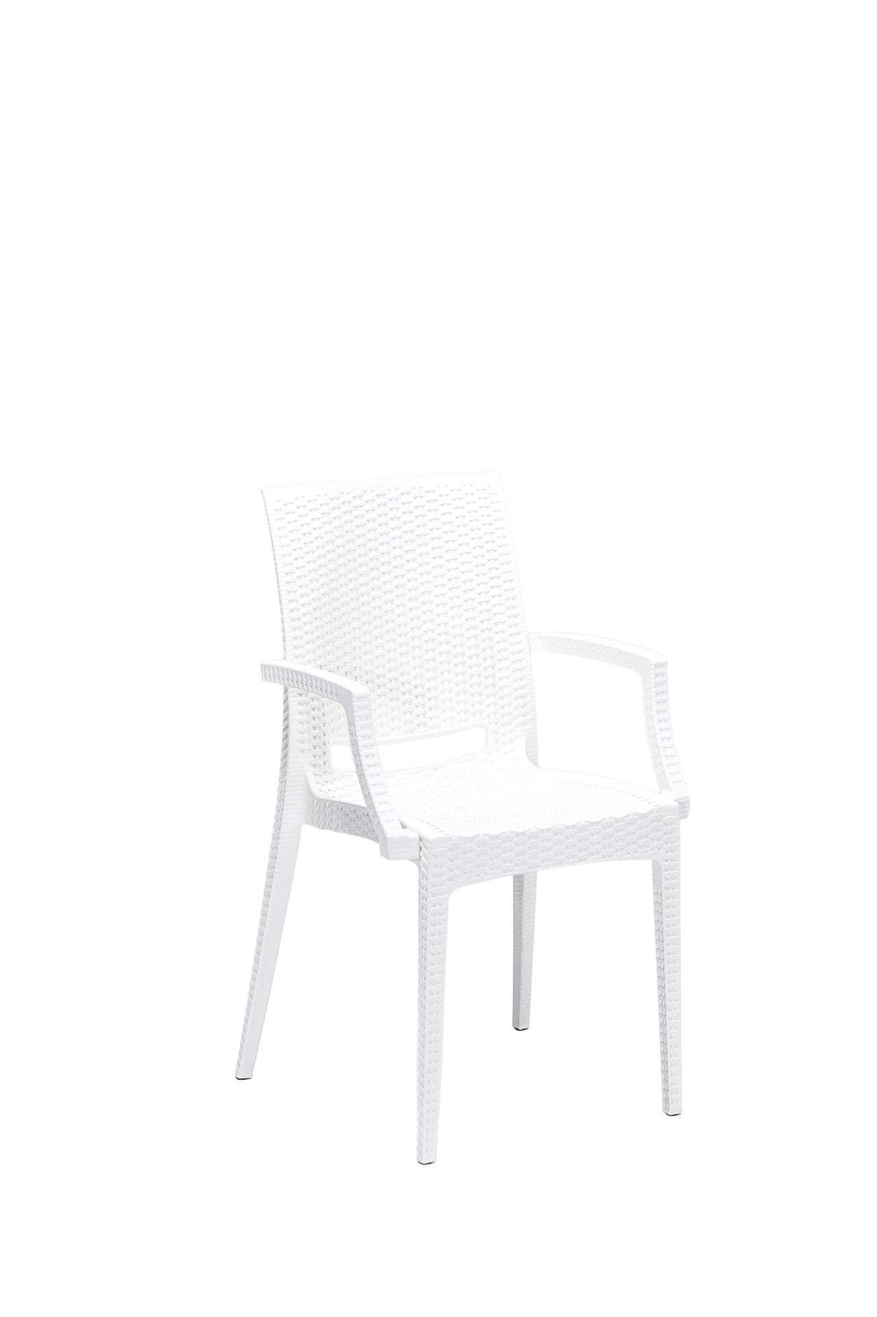 Set masa de gradina / terasa din polipropilena + 4 scaune de gradina, Lux Alb, L80xl80xH75 cm (2)