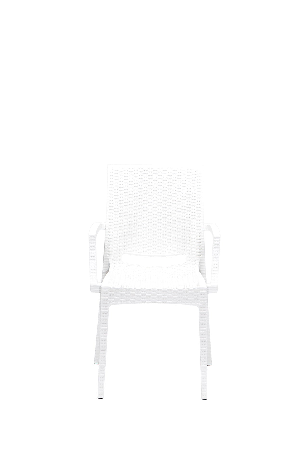 Set masa de gradina / terasa din polipropilena + 4 scaune de gradina, Lux Alb, L80xl80xH75 cm (3)