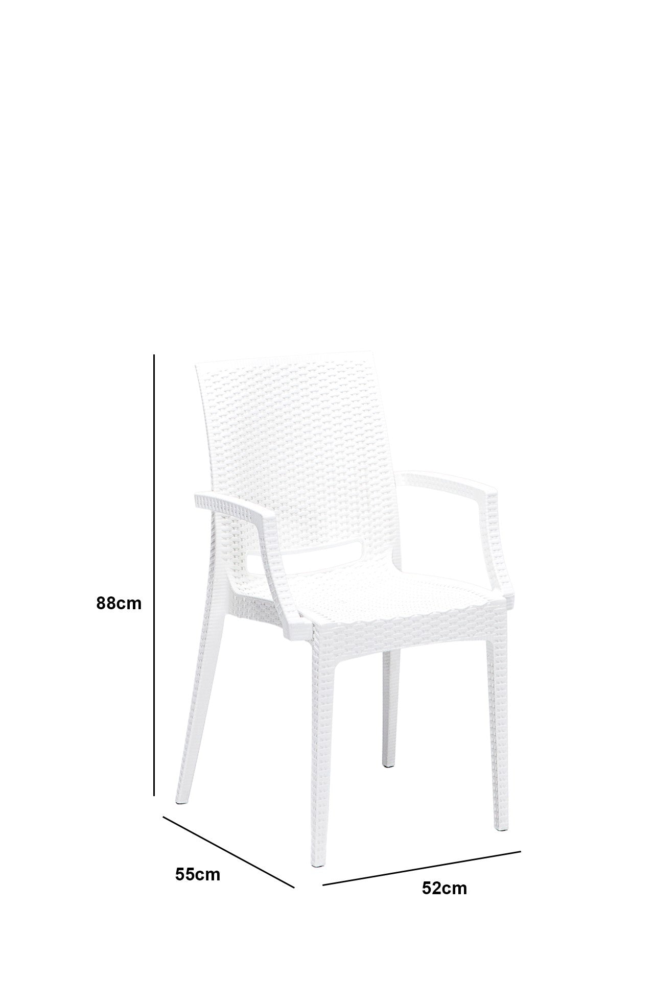 Set masa de gradina / terasa din polipropilena + 4 scaune de gradina, Lux Alb, L80xl80xH75 cm (8)