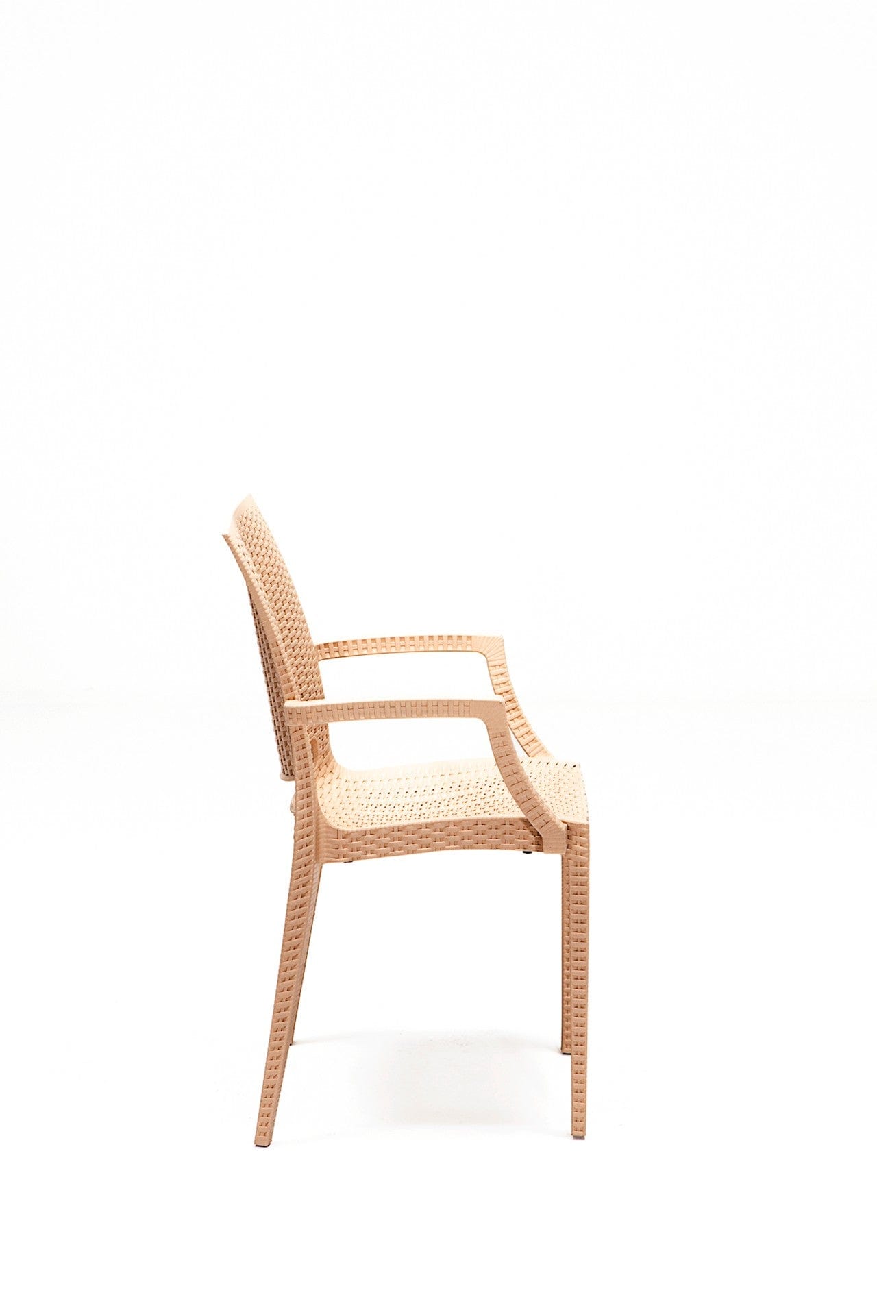 Asir Set masa de gradina / terasa din polipropilena + 4 scaune de gradina, Lux Cappuccino, L80xl80xH75 cm