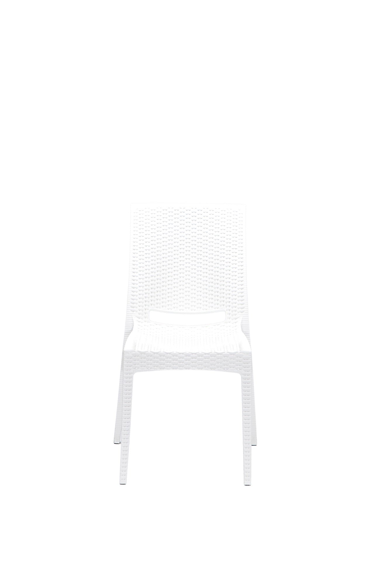 Asir Set masa de gradina / terasa din polipropilena + 4 scaune de gradina, Rattan Alb, L80xl80xH75 cm