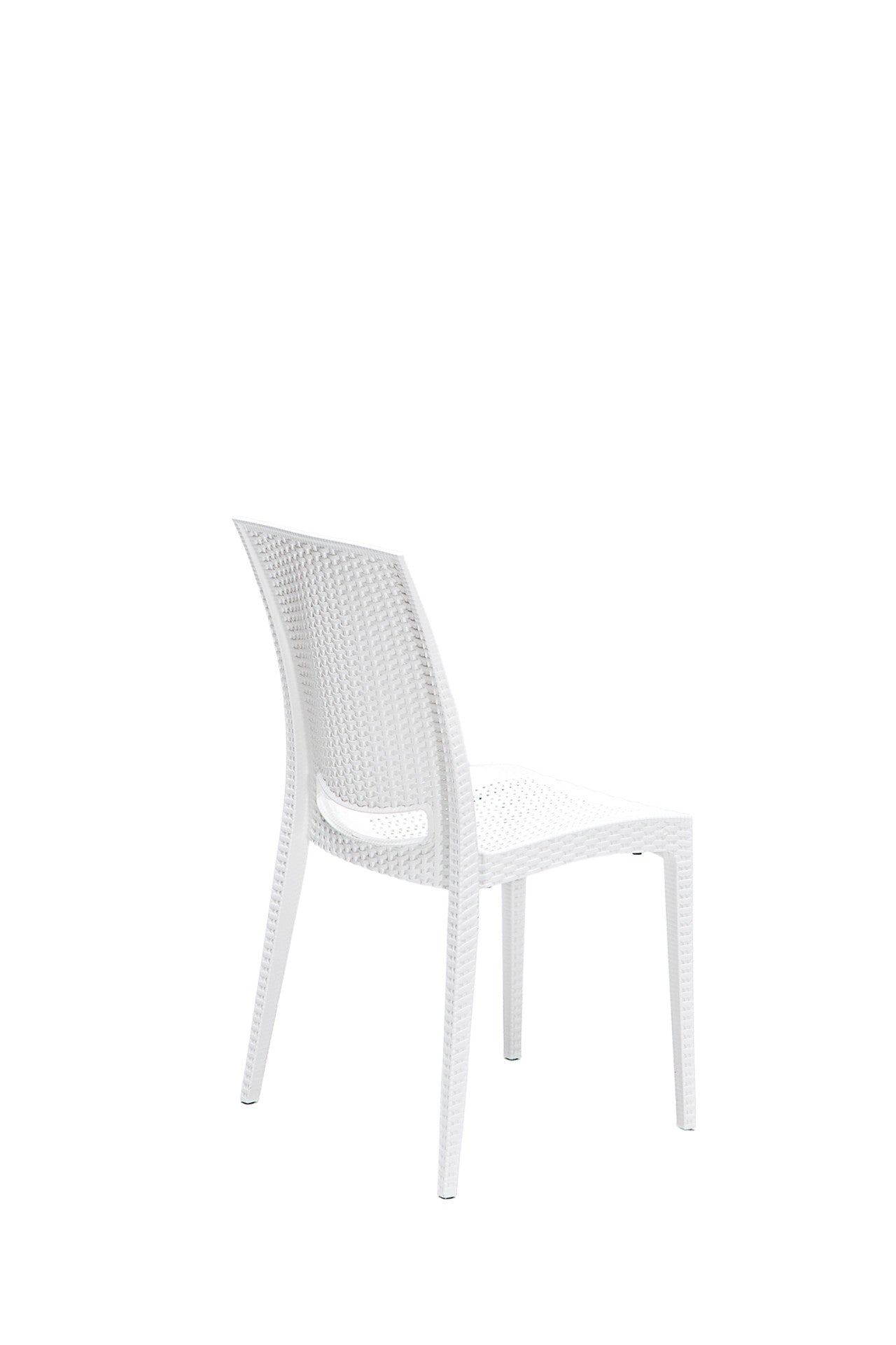 Asir Set masa de gradina / terasa din polipropilena + 4 scaune de gradina, Rattan Alb, L80xl80xH75 cm