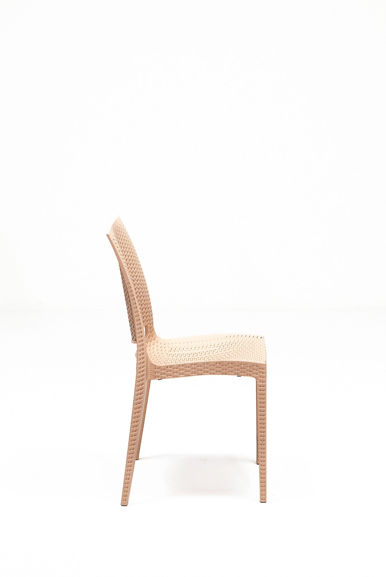 Asir Set masa de gradina / terasa din polipropilena + 4 scaune de gradina, Rattan Cappuccino, L80xl80xH75 cm