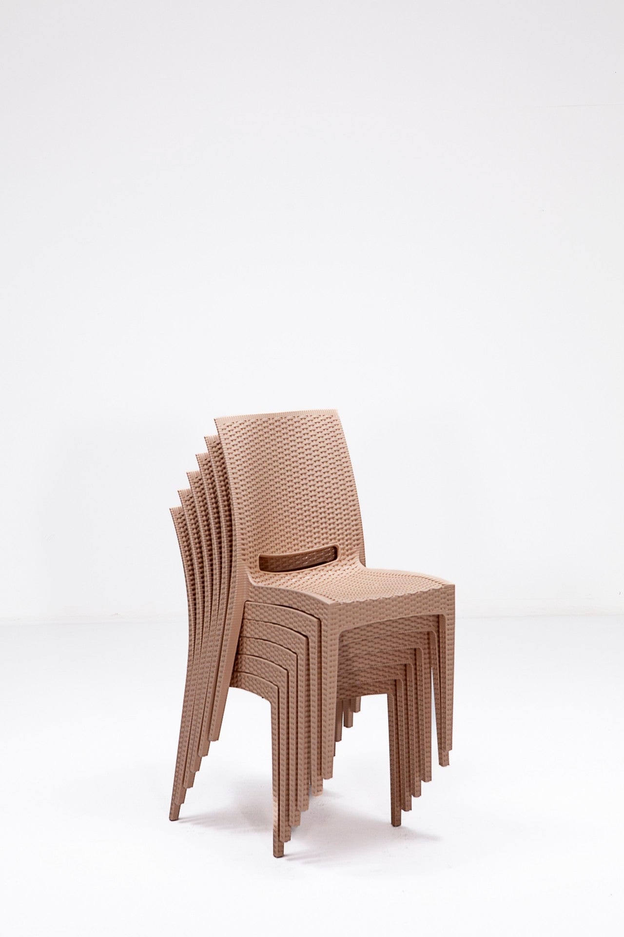 Asir Set masa de gradina / terasa din polipropilena + 4 scaune de gradina, Rattan Cappuccino, L80xl80xH75 cm