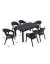 Asir Set masa de gradina / terasa din polipropilena + 6 scaune de gradina, Garden Antracit, L90xl150xH75 cm