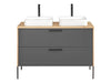 Set masca cu 2 lavoare, 120 cm, Madera Grafit / Stejar (1)