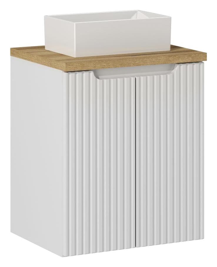 Set masca si lavoar, 50 cm, Gaja D Alb / Stejar