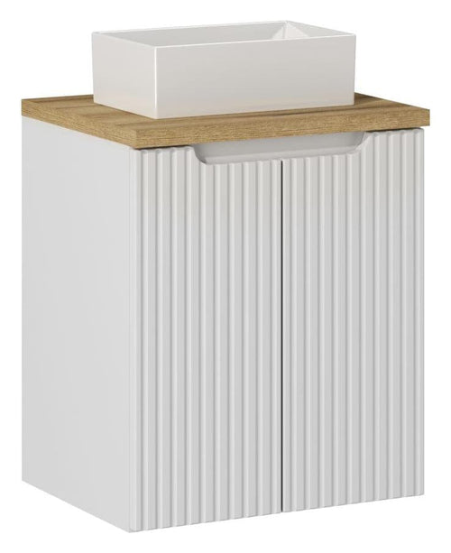 Set masca si lavoar, 50 cm, Gaja D Alb / Stejar