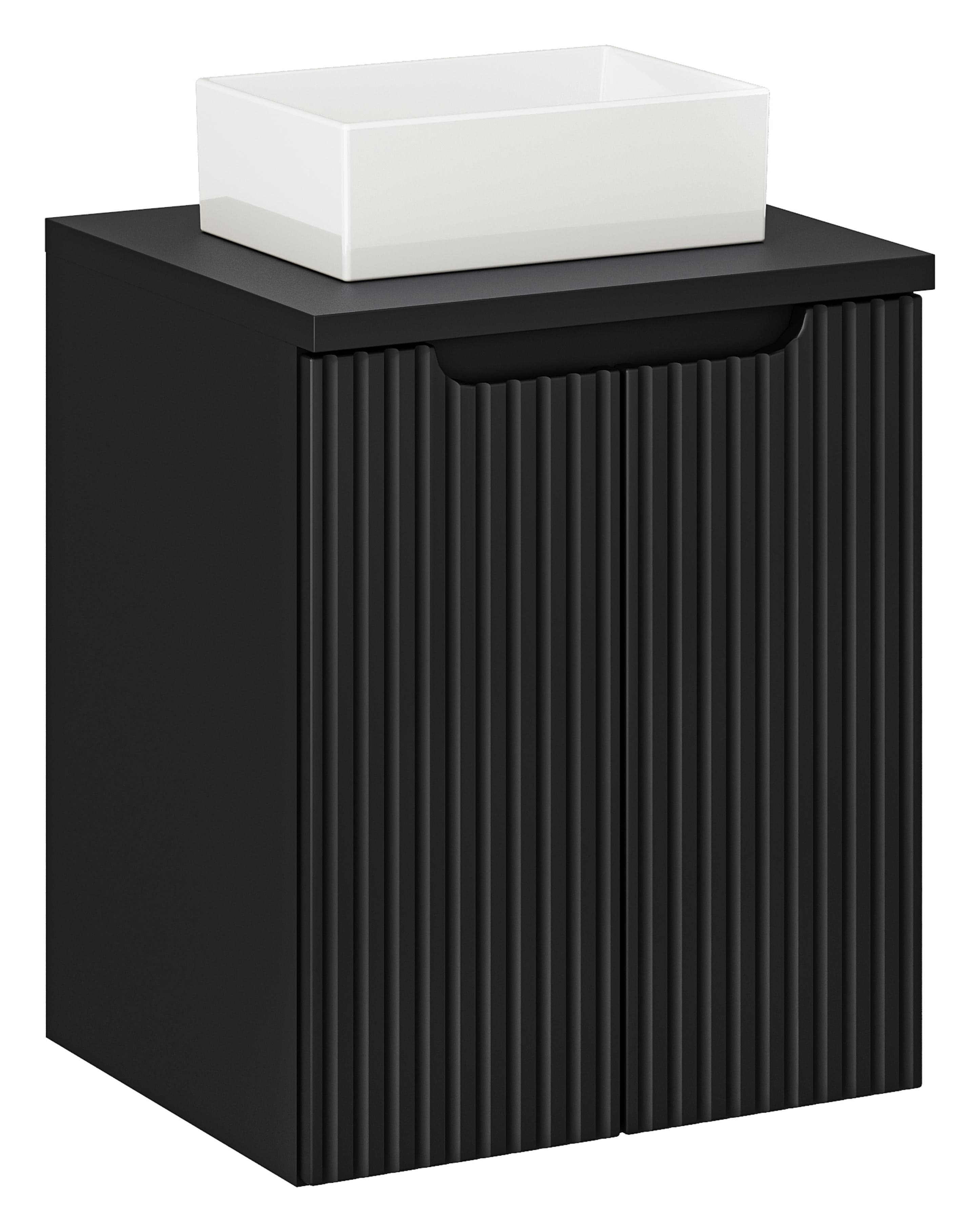 Set masca si lavoar, 50 cm, Gaja D Negru / Alb