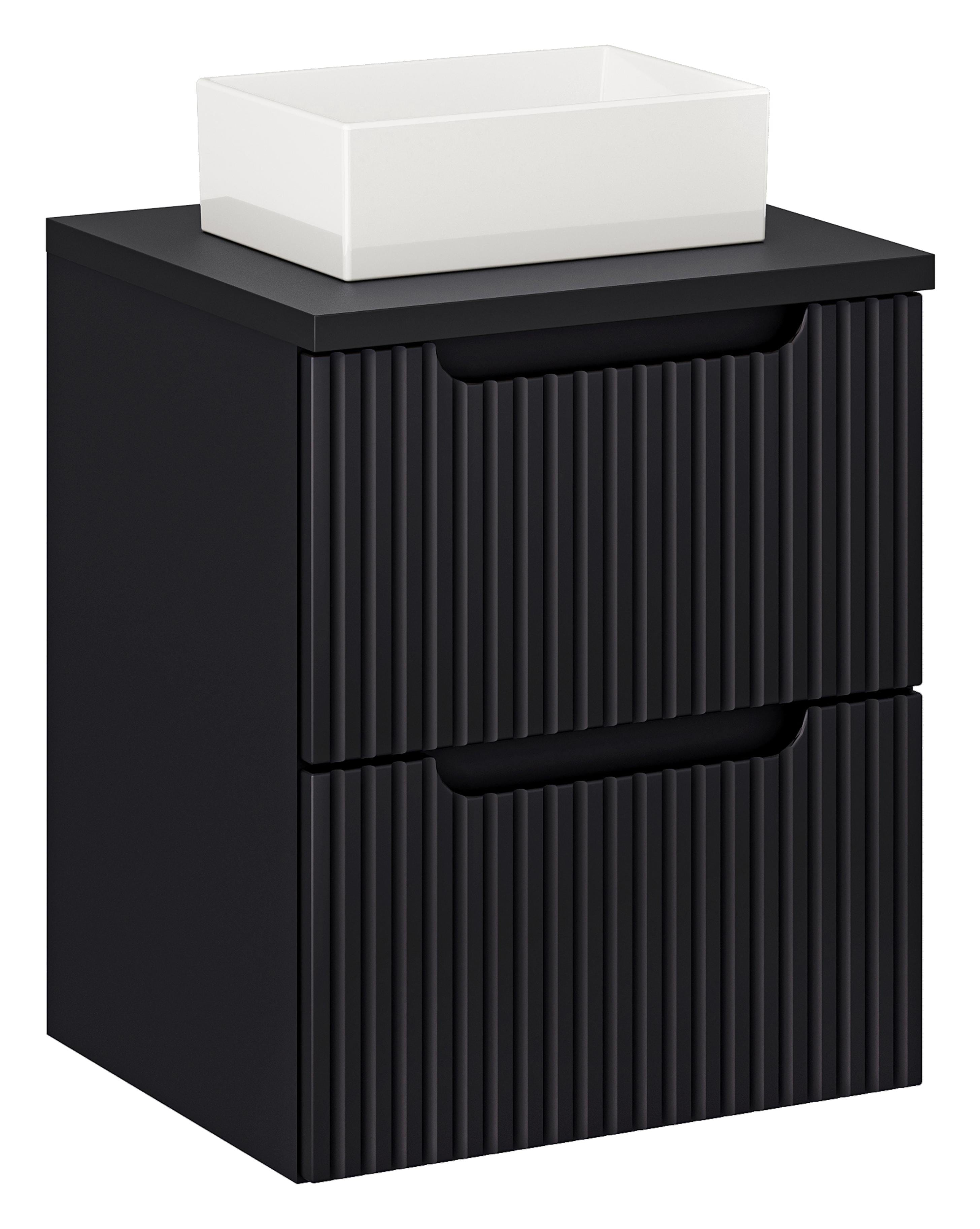 Set masca si lavoar, 50 cm, Gaja Negru / Alb