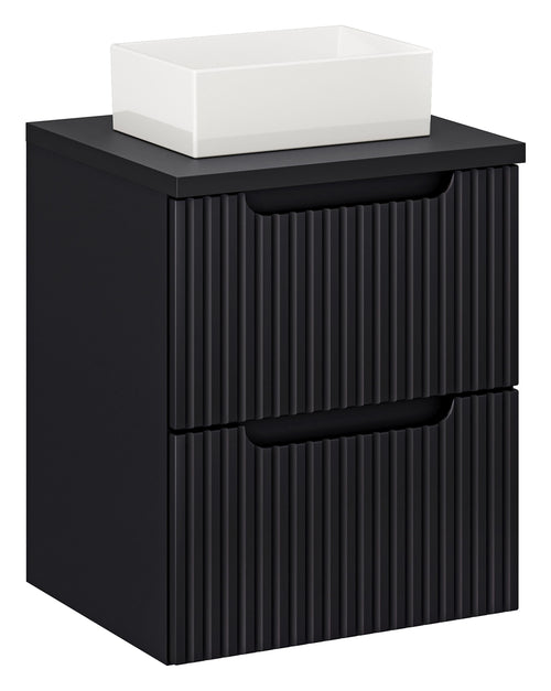 Set masca si lavoar, 50 cm, Gaja Negru / Alb