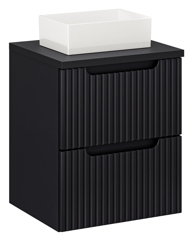 Set masca si lavoar, 50 cm, Gaja Negru / Alb